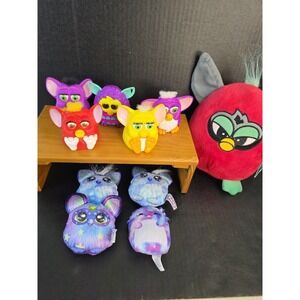 FURBY 10 Piece Small Plastic Toy And Plush Lot